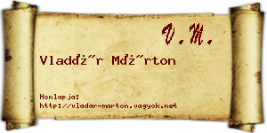 Vladár Márton névjegykártya