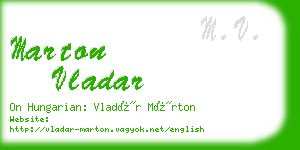 marton vladar business card
